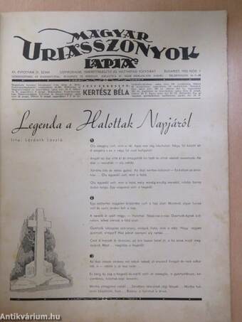 Magyar Uriasszonyok Lapja 1935. november 1.