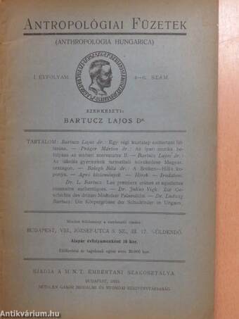 Antropológiai Füzetek 1923/4-6.