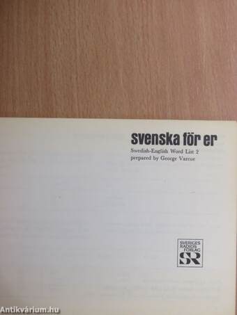 Svenska för er - Swedish-English Word List 2