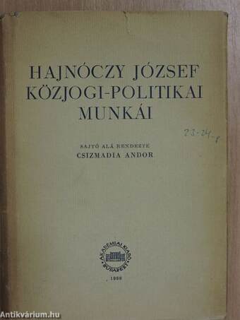 Hajnóczy József közjogi-politikai munkái