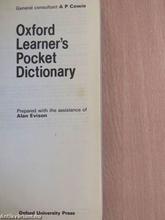 Oxford Learner's Pocket Dictionary