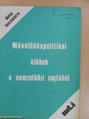 Művelődéspolitikai cikkek a nemzetközi sajtóból 1983. március