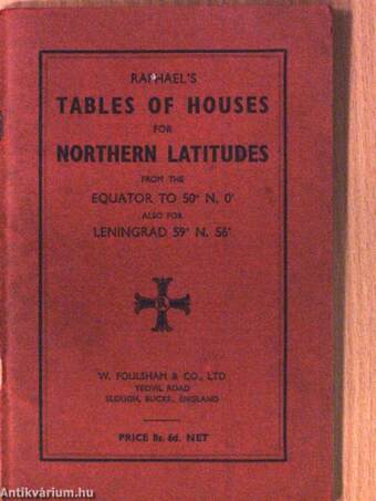 Raphael's Tables of Houses for Northern Latitudes from the Equator to 50° N. 0' also for Petrograd 59° N. 56'.