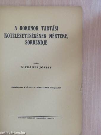 A rokonok tartási kötelezettségének mértéke, sorrendje (rossz állapotú)