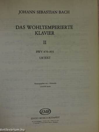 Das Wohltemperierte Klavier II.