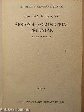 Ábrázoló geometriai példatár