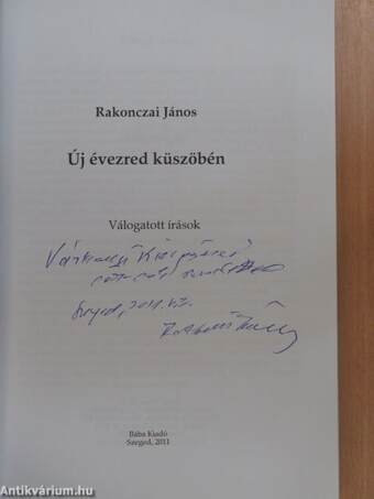 Új évezred küszöbén (dedikált példány)