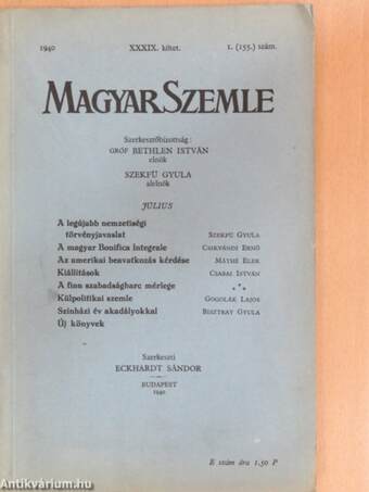 Magyar Szemle 1940. július