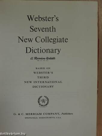 Webster's Seventh New Collegiate Dictionary