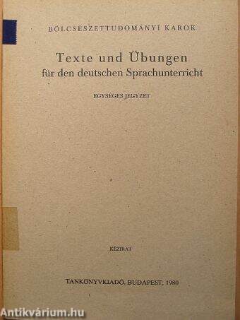 Texte und Übungen für den deutschen Sprachunterricht