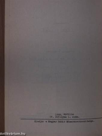 A Magyar Rádió módszertani értesítője 1968. április