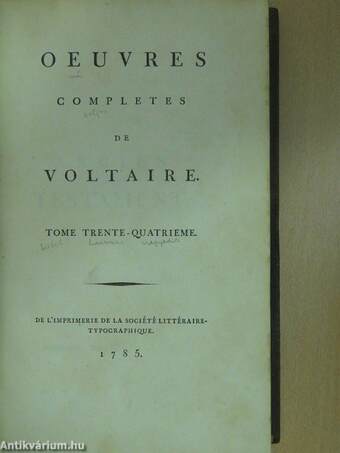 Oeuvres completes de Voltaire 34.