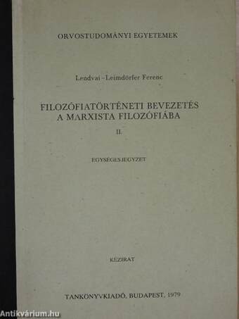 Filozófiatörténeti bevezetés a marxista filozófiába II.