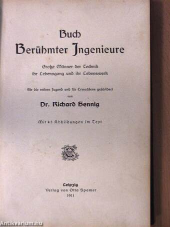 Buch Berühmter Ingenieure (gótbetűs)