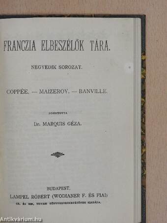 Franczia elbeszélők tára/Léghajón/Franczia elbeszélők tára II./Franczia elbeszélők tára III./Franczia elbeszélők tára V./Franczia elbeszélők tára IV.