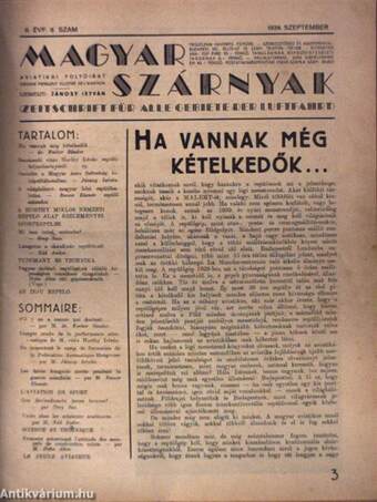 Automobil-Motorsport 1928./Magyar Szárnyak 1939. szeptember (nem teljes évfolyam)