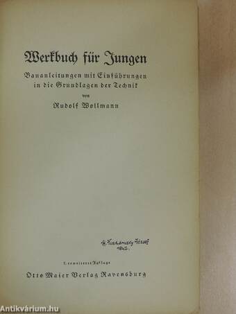 Werkbuch für Jungen (gótbetűs)