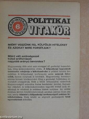 Politikai Vitakör 1978/6.