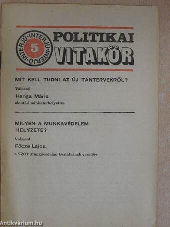 Politikai Vitakör 1977/5.