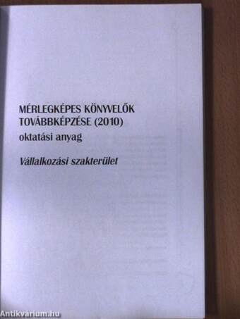 Mérlegképes könyvelők továbbképzése 2010