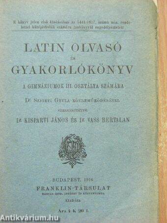 Latin olvasó és gyakorlókönyv