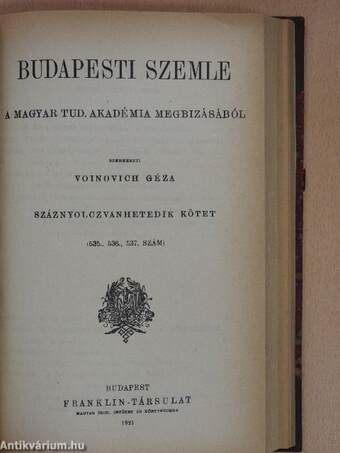 Budapesti Szemle 185-188. kötet 529-540. szám