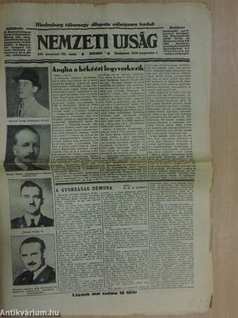 Nemzeti Ujság 1934. augusztus 1.