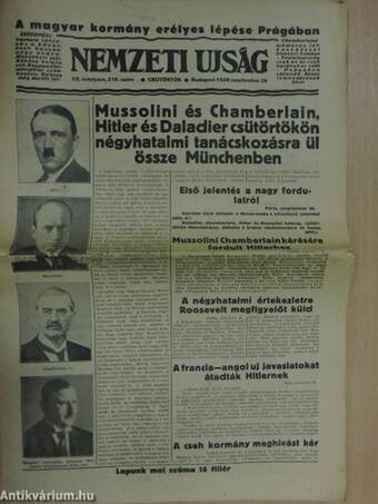 Nemzeti Ujság 1938. szeptember 29.