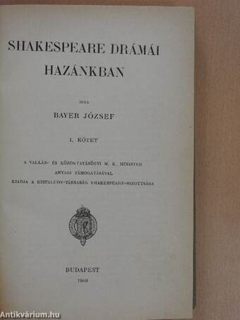 Shakespeare drámái hazánkban I-II.