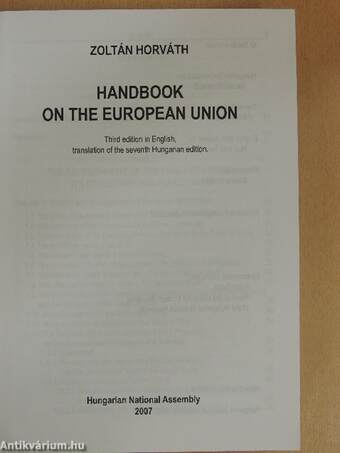 Handbook on the European Union 