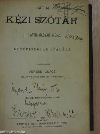 Latin kézi szótár I-II.