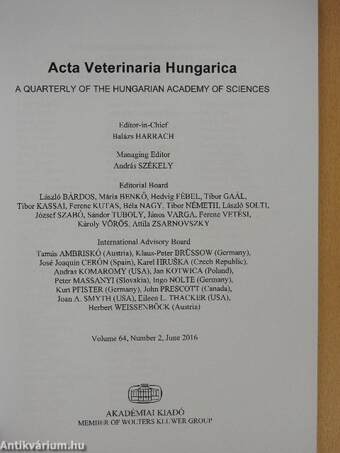 Acta Veterinaria Hungarica June 2016