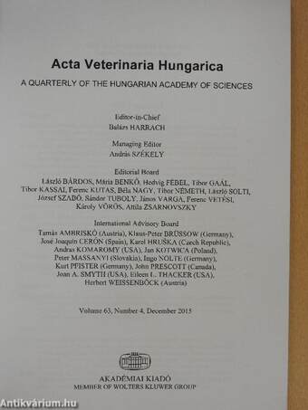 Acta Veterinaria Hungarica December 2015