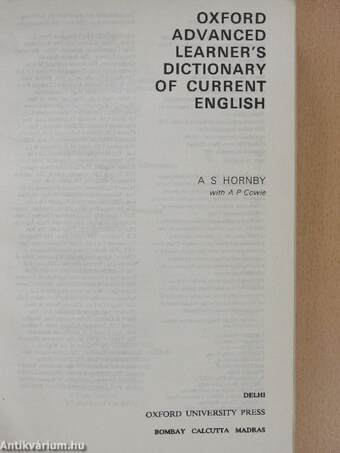 Oxford Advanced Learner's Dictionary of Current English