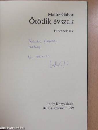 Ötödik évszak (dedikált példány)