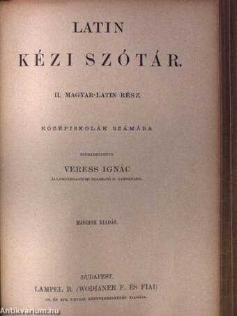 Latin kézi szótár I-II.