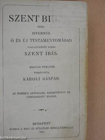 Szent Biblia