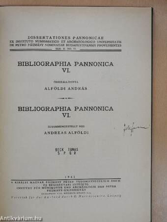 Bibliographia Pannonica VI.