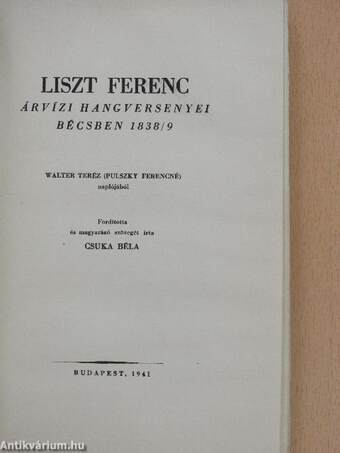 Liszt árvízi hangversenyei Bécsben 1838/9.