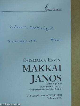 Makkai János (dedikált példány)