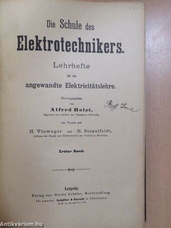 Die Schule des Elektrotechnikers I-IV.