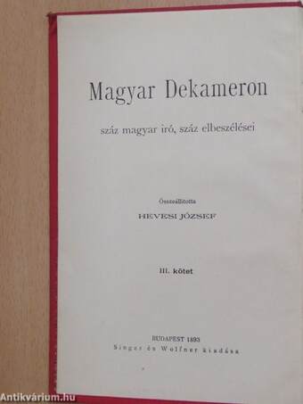 Magyar Dekameron III-V. (töredék)