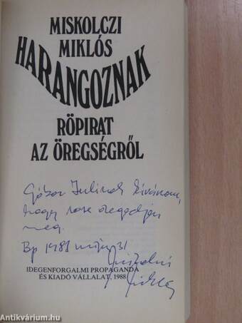 Harangoznak (dedikált példány)