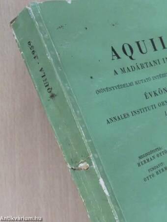 Aquila - A Magyar Madártani Intézet évkönyve 1959 (aláírt példány)