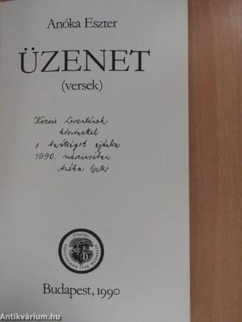 Üzenet (dedikált példány)