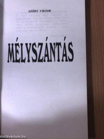 Mélyszántás (dedikált példány)