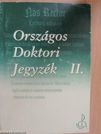 Országos Doktori Jegyzék II.