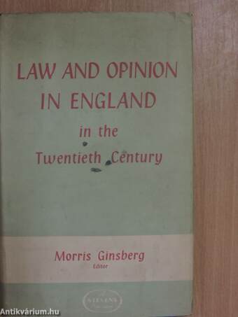Law and Opinion in England in the 20th Century