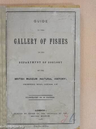 Guide to the gallery of fishes in the department of zoology of the British Museum (Natural History) (Ifj. Dr. Entz Géza könyvtárából)