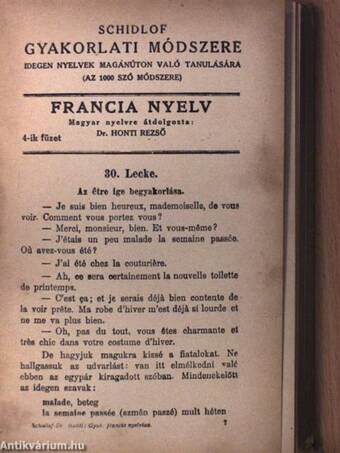 Schidlof gyakorlati módszere - Francia 1-10. füzet